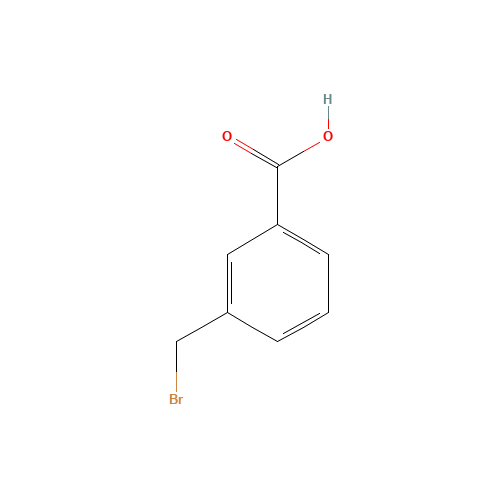 3-(BROMOMETHYL)BENZOIC ACID (CAS: 6515-58-8) - Chemical Structure and Molecular Formula 