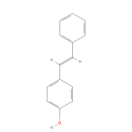 TRANS-4-HYDROXYSTILBENE (CAS: 6554-98-9) - Chemical Structure and Molecular Formula 