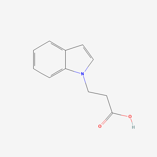 1-INDOLEPROPIONIC ACID (CAS: 6639-06-1) - Chemical Structure and Molecular Formula 