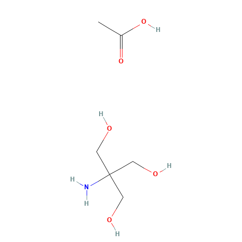 Tris(hydroxymethyl)aminomethane acetate salt (CAS: 6850-28-8) - Chemical Structure and Molecular Formula 
