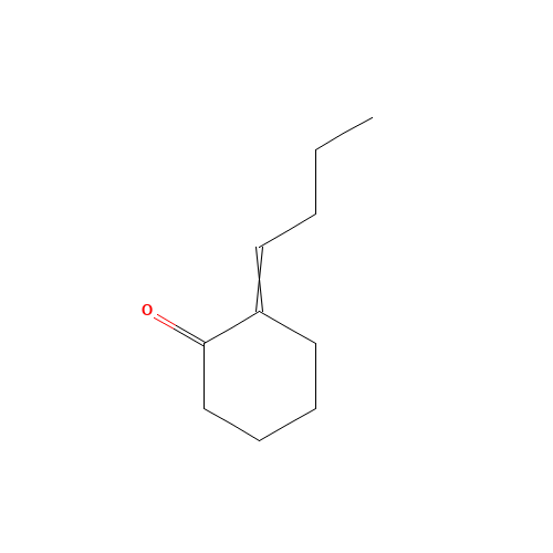 2-BUTYLIDENE-1-CYCLOHEXANONE (CAS: 7153-14-2) - Chemical Structure and Molecular Formula 