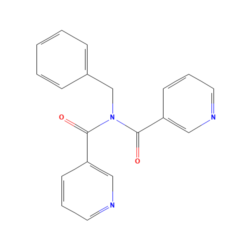 N-BENZYL-N-NICOTINOYLNICOTINAMIDE (CAS: 7252-85-9) - Chemical Structure and Molecular Formula 