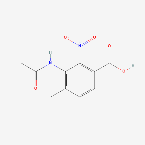 2-NITRO-3-ACETYLAMINO-4-METHYLBENZOIC ACID (CAS: 7356-52-7) - Chemical Structure and Molecular Formula 