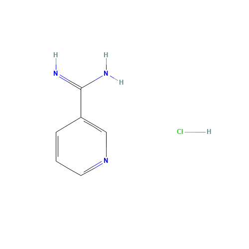 3-AMIDINOPYRIDINIUM CHLORIDE (CAS: 7356-60-7) - Chemical Structure and Molecular Formula 