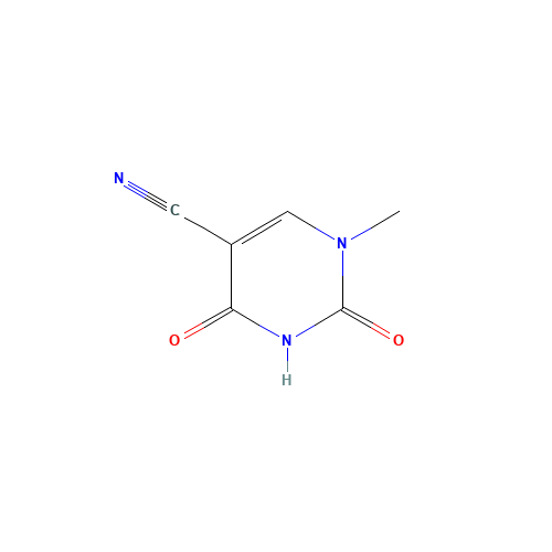 1-METHYL-2,4-DIOXO-1,2,3,4-TETRAHYDRO-5-PYRIMIDINECARBONITRILE (CAS: 7465-66-9) - Chemical Structure and Molecular Formula 