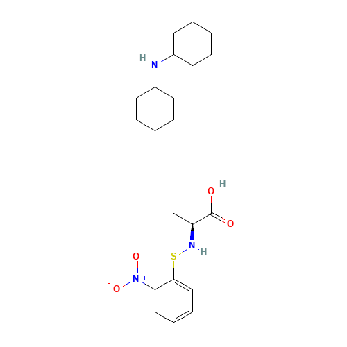 N-2-NITROPHENYLSULFENYL-L-ALANINE DICYCLOHEXYLAMMONIUM SALT (CAS: 7675-46-9) - Chemical Structure and Molecular Formula 