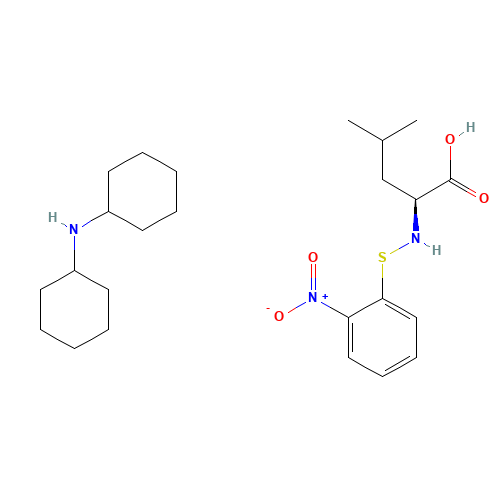 N-2-NITROPHENYLSULFENYL-L-LEUCINE DICYCLOHEXYLAMMONIUM SALT (CAS: 7675-50-5) - Chemical Structure and Molecular Formula 