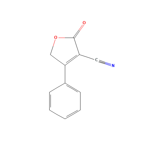 2-OXO-4-PHENYL-2,5-DIHYDRO-3-FURANCARBONITRILE (CAS: 7692-89-9) - Chemical Structure and Molecular Formula 