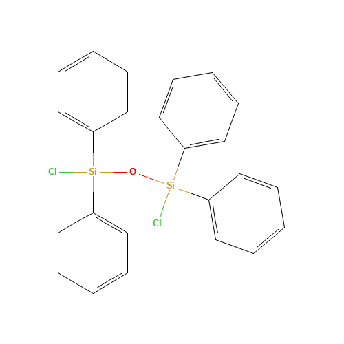 1,3-DICHLOROTETRAPHENYLDISILOXANE (CAS: 7756-87-8) - Chemical Structure and Molecular Formula 