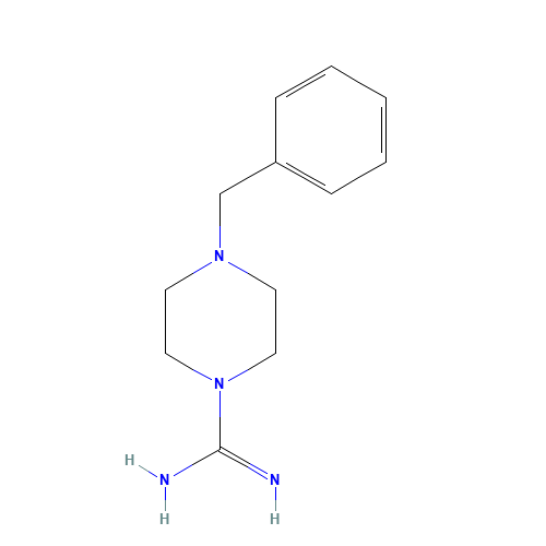 4-BENZYLPIPERAZINE-1-CARBOXAMIDINE HEMISULFATE (CAS: 7773-69-5) - Chemical Structure and Molecular Formula 