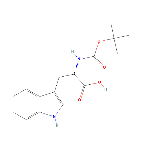 N-[(tert-Butoxy)carbonyl]-L-tryptophan (CAS: 13139-14-5) - Chemical Structure and Molecular Formula 