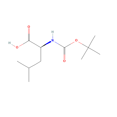 BOC-L-Leucine (CAS: 13139-15-6) - Chemical Structure and Molecular Formula 