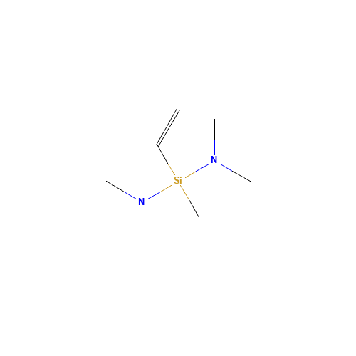 BIS(DIMETHYLAMINO)METHYLVINYLSILANE (CAS: 13368-45-1) - Chemical Structure and Molecular Formula 