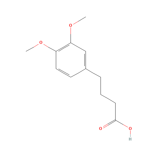 4-(3,4-DIMETHOXYPHENYL)BUTYRIC ACID (CAS: 13575-74-1) - Chemical Structure and Molecular Formula 