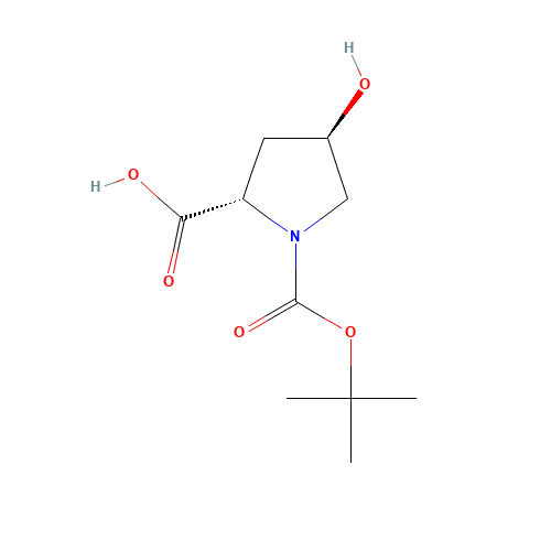 Boc-L-Hydroxyproline (CAS: 13726-69-7) - Chemical Structure and Molecular Formula 