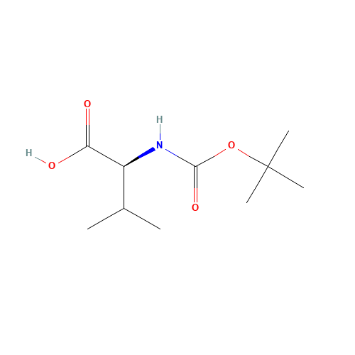 (S)-2-(Boc-amino)-3-methylbutyric acid (CAS: 13734-41-3) - Chemical Structure and Molecular Formula 