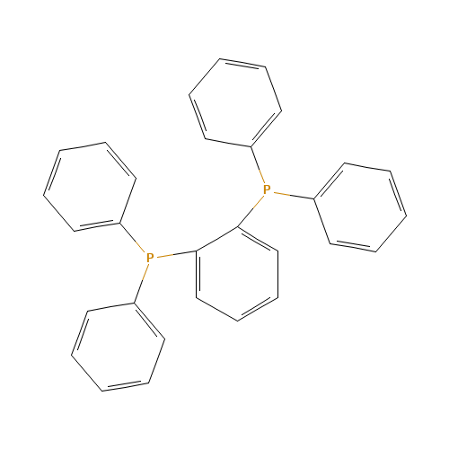 1,2-BIS(DIPHENYLPHOSPHINO)BENZENE (CAS: 13991-08-7) - Chemical Structure and Molecular Formula 