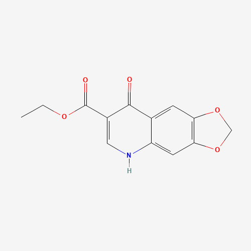 8-HYDROXY-[1,3]DIOXOLO[4,5-G]QUINOLINE-7-CARBOXYLIC ACID ETHYL ESTER (CAS: 14205-65-3) - Chemical Structure and Molecular Formula 
