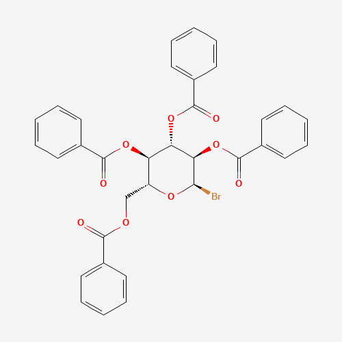 2,3,4,6-TETRA-O-BENZOYL-ALPHA-D-GLUCOPYRANOSYL BROMIDE (CAS: 14218-11-2) - Chemical Structure and Molecular Formula 