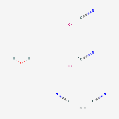 POTASSIUM TETRACYANONICKELATE(II) HYDRATE (CAS: 14323-41-2) - Chemical Structure and Molecular Formula 