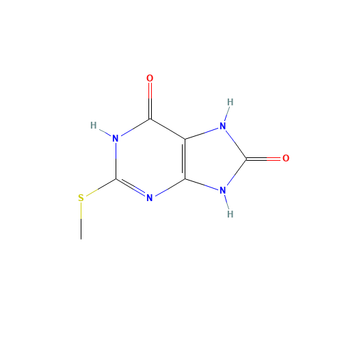 6,8-DIHYDROXY-2-METHYLMERCAPTOPURINE (CAS: 14443-37-9) - Chemical Structure and Molecular Formula 