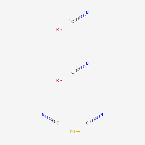 POTASSIUM TETRACYANOPALLADATE(II) TRIHYDRATE (CAS: 14516-46-2) - Chemical Structure and Molecular Formula 
