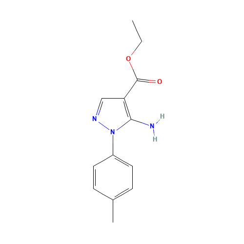 ETHYL 5-AMINO-1-(4-METHYLPHENYL)-1H-PYRAZOLE-4-CARBOXYLATE (CAS: 15001-11-3) - Chemical Structure and Molecular Formula 