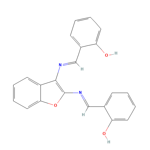 N,N'-BIS-SALICYLIDENE-2,3-DIAMINO-BENZOFURAN (CAS: 15108-19-7) - Chemical Structure and Molecular Formula 