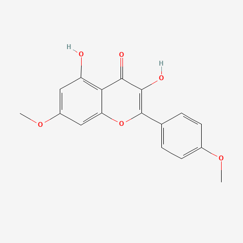 3,5-DIHYDROXY-7-METHOXY-2-(4-METHOXY-PHENYL)-CHROMEN-4-ONE (CAS: 15486-33-6) - Chemical Structure and Molecular Formula 