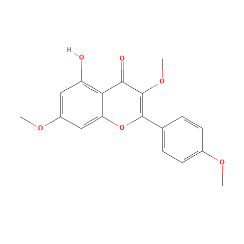 KAEMPFEROL-3,7,4'-TRIMETHYL ETHER (CAS: 15486-34-7) - Chemical Structure and Molecular Formula 