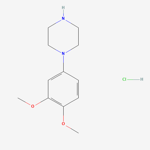 1-(3,4-DIMETHOXYPHENYL)PIPERAZINE HYDROCHLORIDE (CAS: 16015-72-8) - Chemical Structure and Molecular Formula 