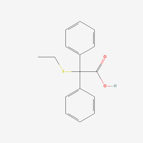 2-ETHYLTHIO-2,2-DIPHENYLACETIC ACID (CAS: 16036-85-4) - Chemical Structure and Molecular Formula 