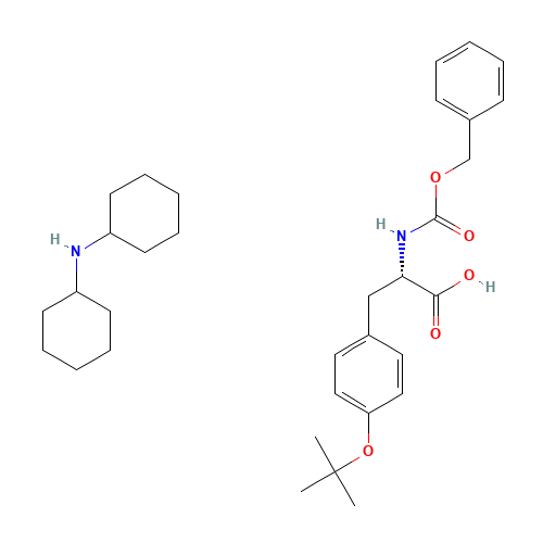 N-Benzyloxycarbonyl-O-tert-butyl-L-tyrosine dicyclohexylamine salt (CAS: 16879-90-6) - Chemical Structure and Molecular Formula 