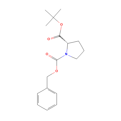 N-CBZ-L-PROLINE TERT-BUTYL ESTER (CAS: 16881-39-3) - Chemical Structure and Molecular Formula 
