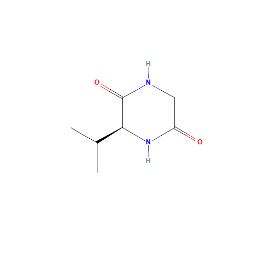 (S)-3-Isopropyl-2,5-piperazinedione (CAS: 16944-60-8) - Chemical Structure and Molecular Formula 