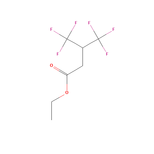 ETHYL 4,4,4-TRIFLUORO-3-(TRIFLUOROMETHYL)BUTYRATE (CAS: 17327-34-3) - Chemical Structure and Molecular Formula 