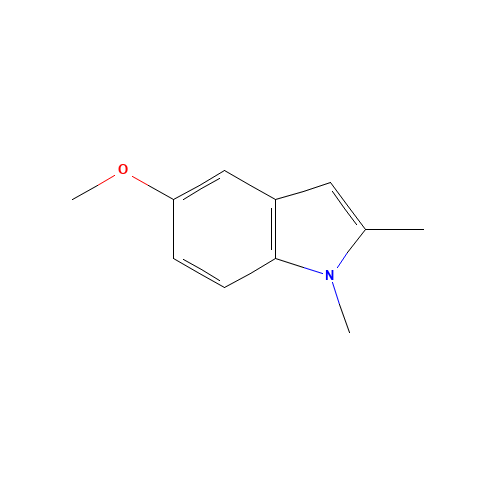 1,2-DIMETHYL-5-METHOXYINDOLE (CAS: 17591-06-9) - Chemical Structure and Molecular Formula 