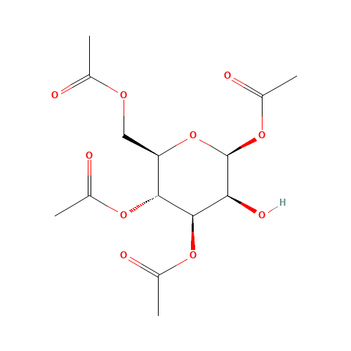 1,3,4,6-TETRA-O-ACETYL-BETA-D-MANNOPYRANOSE (CAS: 18968-05-3) - Chemical Structure and Molecular Formula 