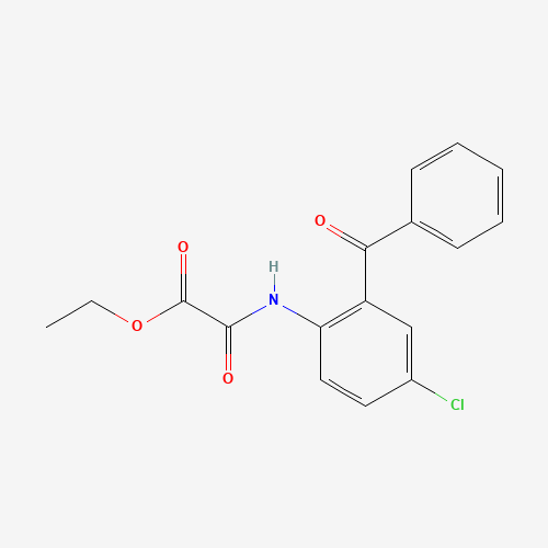 ETHYL 2-(2-BENZOYL-4-CHLOROANILINO)-2-OXOACETATE (CAS: 19144-20-8) - Chemical Structure and Molecular Formula 