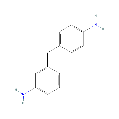 3,4'-DIAMINODIPHENYLMETHANE (CAS: 19430-83-2) - Chemical Structure and Molecular Formula 