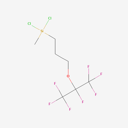 (HEPTAFLUOROISOPROPOXY)PROPYLMETHYLDICHLOROSILANE (CAS: 20006-68-2) - Chemical Structure and Molecular Formula 