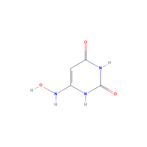6-HYDROXYLAMINOURACIL (CAS: 20555-88-8) - Chemical Structure and Molecular Formula 