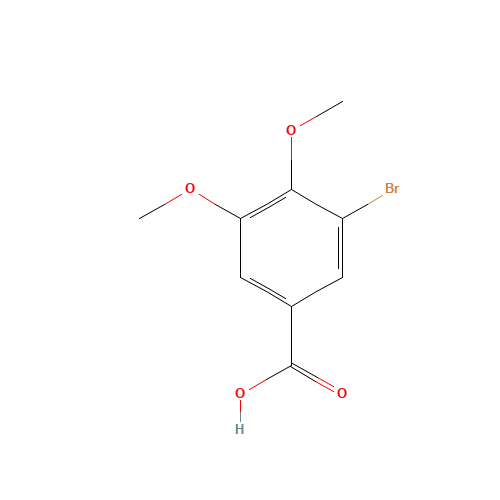 3-BROMO-4,5-DIMETHOXYBENZOIC ACID (CAS: 20731-48-0) - Chemical Structure and Molecular Formula 