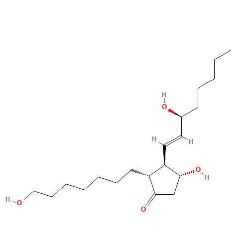 1,11ALPHA,15S-TRIHYDROXY-PROST-13E-EN-9-ONE (CAS: 21562-57-2) - Chemical Structure and Molecular Formula 