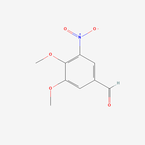 3,4-DIMETHOXY-5-NITRO-BENZALDEHYDE (CAS: 22027-96-9) - Chemical Structure and Molecular Formula 