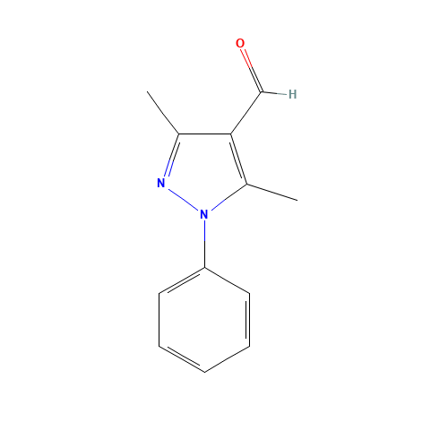 3,5-DIMETHYL-1-PHENYL-1H-PYRAZOLE-4-CARBALDEHYDE (CAS: 22042-79-1) - Chemical Structure and Molecular Formula 