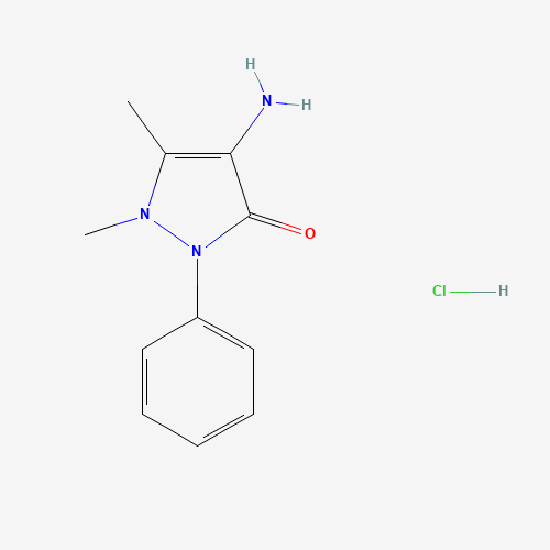 4-AMINOANTIPYRINE HYDROCHLORIDE (CAS: 22198-72-7) - Chemical Structure and Molecular Formula 