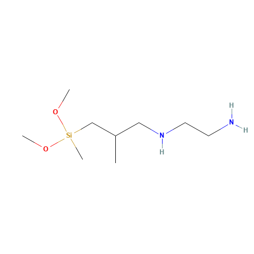 N-(2-AMINOETHYL)-3-AMINOISOBUTYLMETHYLDIMETHOXYSILANE (CAS: 23410-40-4) - Chemical Structure and Molecular Formula 