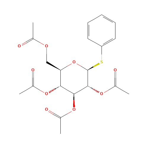 PHENYL 2,3,4,6-TETRA-O-ACETYL-1-THIO-BETA-D-GLUCOPYRANOSIDE (CAS: 23661-28-1) - Chemical Structure and Molecular Formula 
