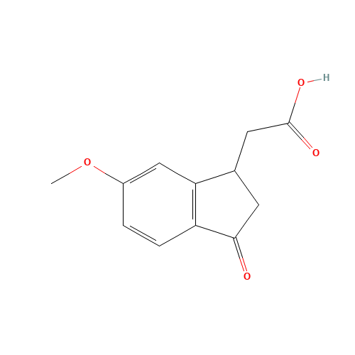 5-METHOXY-1-INDANONE-3-ACETIC ACID (CAS: 24467-92-3) - Chemical Structure and Molecular Formula 